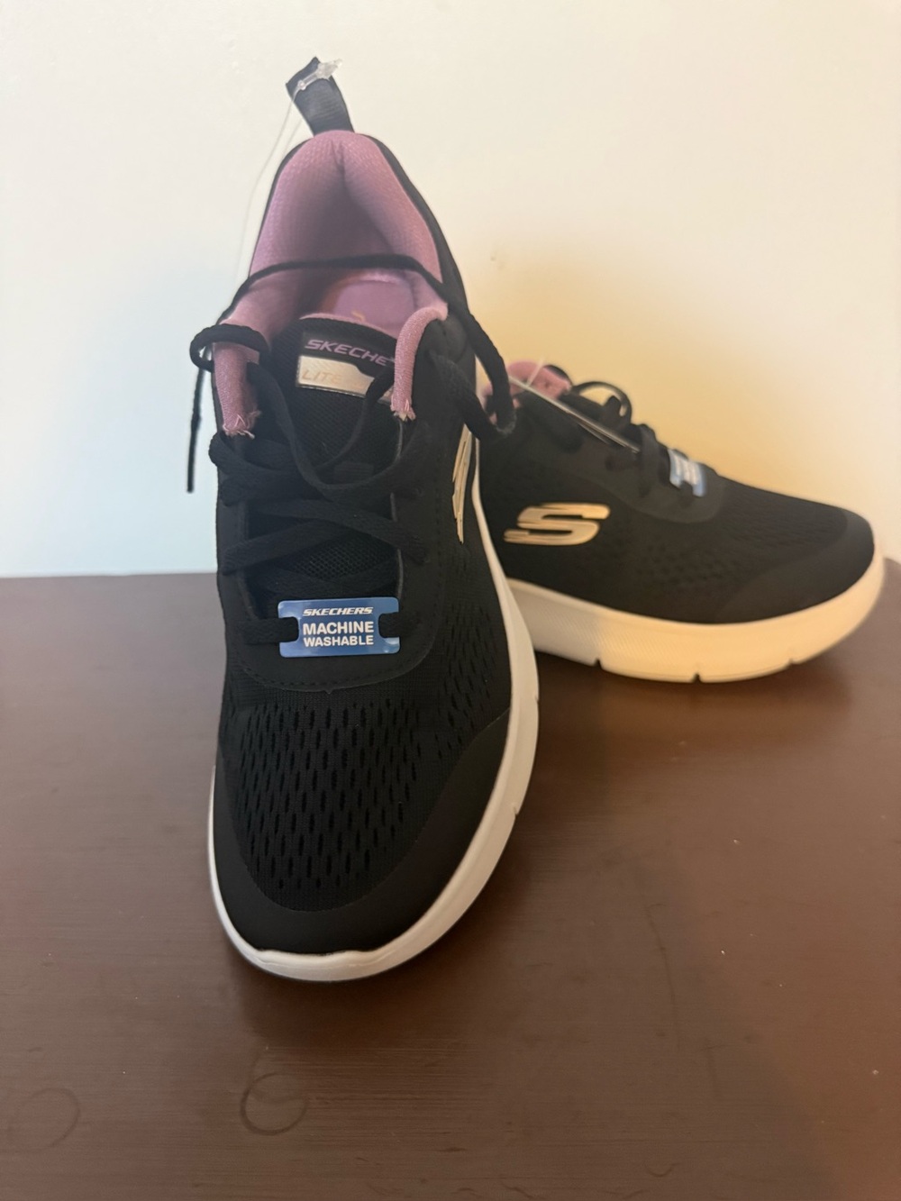 Skechers Black and Pink Women's Athletic Sneakers